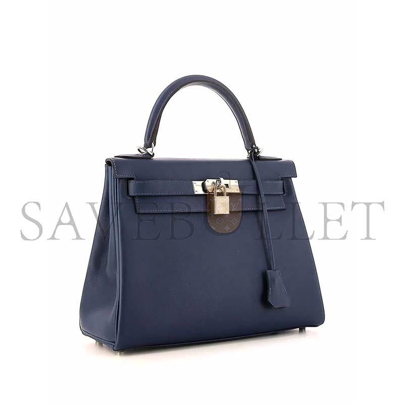 HERMÈS MASTER KELLY 28 VORMANDUM NAVY SILVER (28*22*10cm) 